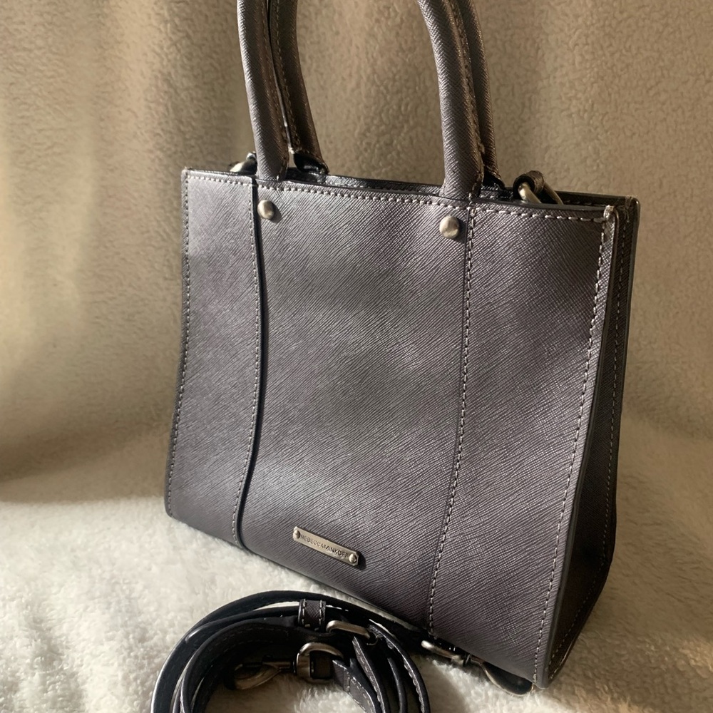 Rebecca Minkoff Grey Leather Mini Crossbody Bag